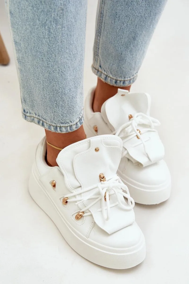 Best Boto Sneakersy Damskie Na Platformie Białe Dolistana Biały