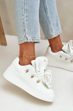 Best Boto Sneakersy Damskie Na Platformie Białe Dolistana Biały