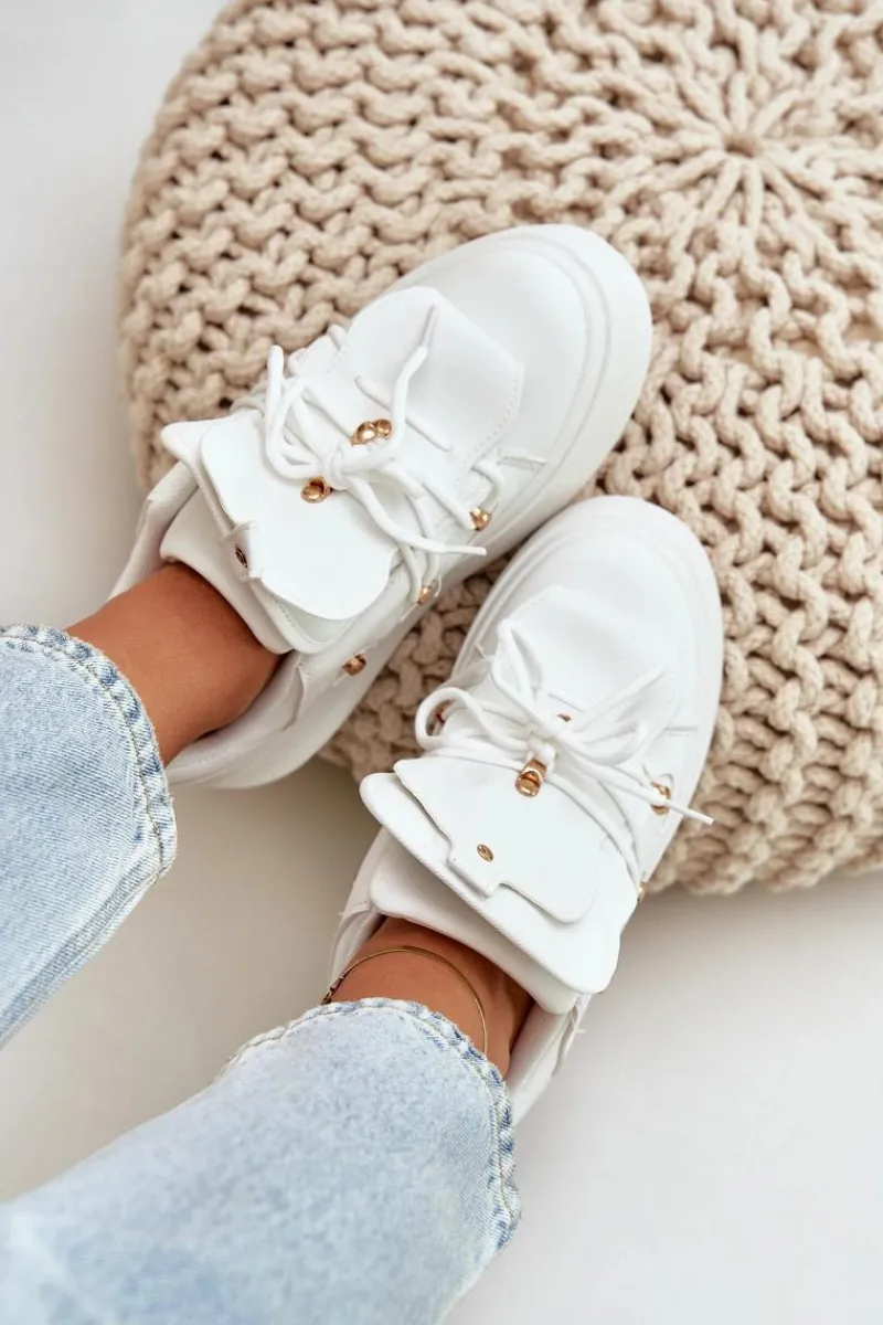 Best Boto Sneakersy Damskie Na Platformie Białe Dolistana Biały