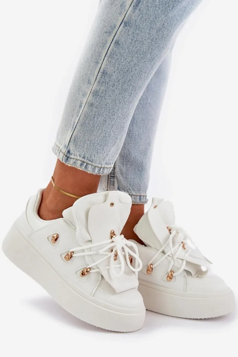 Best Boto Sneakersy Damskie Na Platformie Białe Dolistana Biały