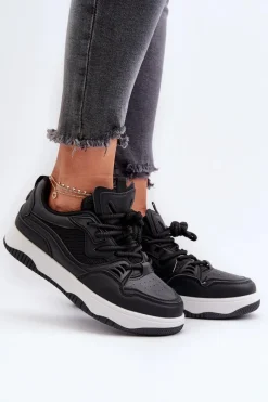 Sale Sneakersy Damskie Na Platformie Czarne Etnaria Damskie Sneakersy Damskie