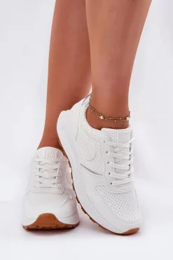 Online Sneakersy Damskie Na Platformie Big Star RR274487 Hi-Poly System Białe Damskie Buty Sportowe Na Platformie|Buty Sportowe Big Star