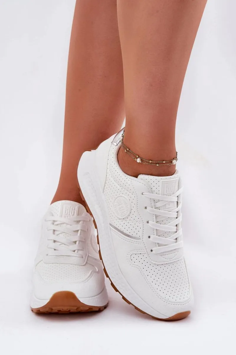 Online Sneakersy Damskie Na Platformie Big Star RR274487 Hi-Poly System Białe Damskie Buty Sportowe Na Platformie|Buty Sportowe Big Star