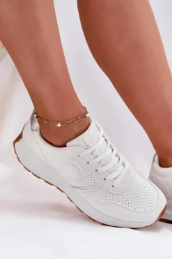 Online Sneakersy Damskie Na Platformie Big Star RR274487 Hi-Poly System Białe Damskie Buty Sportowe Na Platformie|Buty Sportowe Big Star