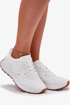 Online Sneakersy Damskie Na Platformie Big Star RR274487 Hi-Poly System Białe Damskie Buty Sportowe Na Platformie|Buty Sportowe Big Star