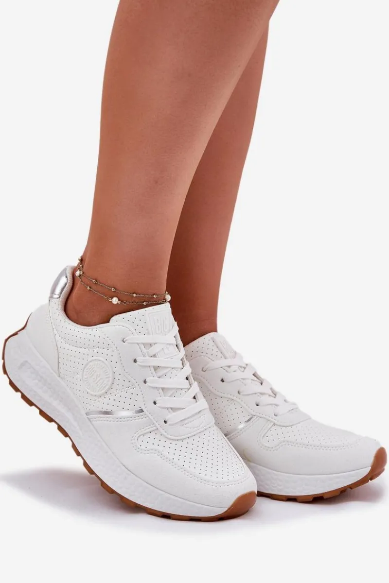 Online Sneakersy Damskie Na Platformie Big Star RR274487 Hi-Poly System Białe Damskie Buty Sportowe Na Platformie|Buty Sportowe Big Star