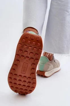 Discount Sneakersy Damskie Na Platformie Memory Foam System Big Star NN274681 Beżowe Damskie Buty Sportowe Na Platformie|Buty Sportowe Big Star