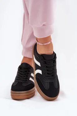 Sale Evento Sneakersy Damskie Na Platformie Czarne Tolianna Czarny
