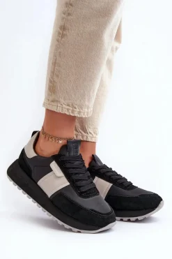 Buty Sportowe Na Platformie|Buty Sportowe Big Star>Big Star Shoes Sneakersy Damskie Na Platformie Big Star NN274502 Memory Foam System Czarne