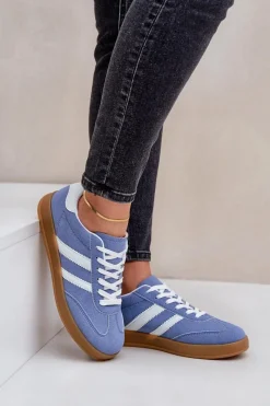 Best Boto Sneakersy Damskie Niskie Niebieskie Ennorwen