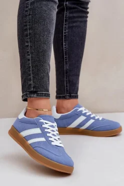 Best Boto Sneakersy Damskie Niskie Niebieskie Ennorwen