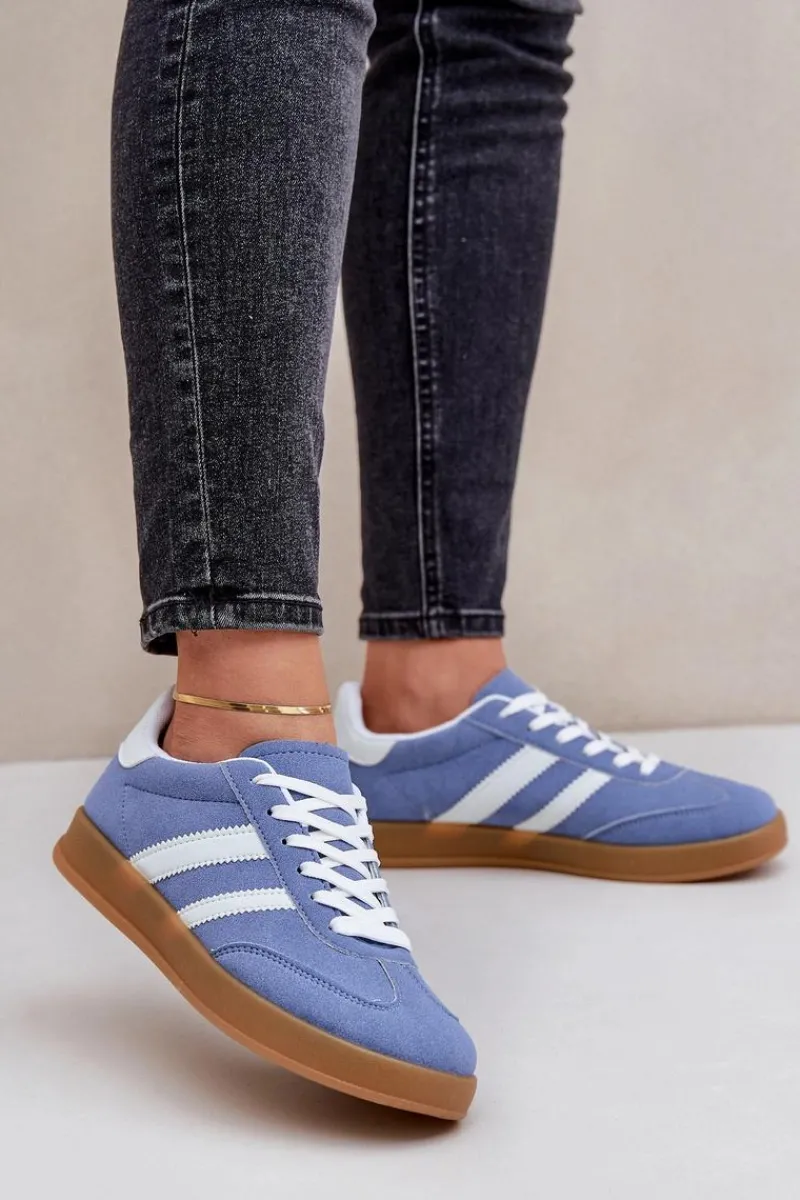 Best Boto Sneakersy Damskie Niskie Niebieskie Ennorwen