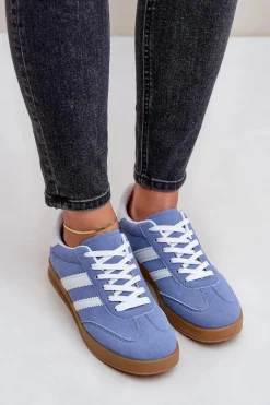 Best Boto Sneakersy Damskie Niskie Niebieskie Ennorwen