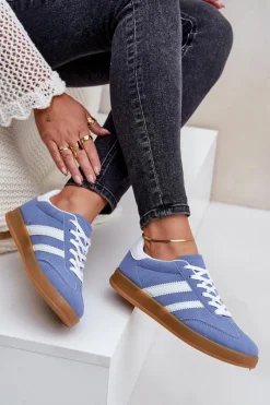 Best Boto Sneakersy Damskie Niskie Niebieskie Ennorwen