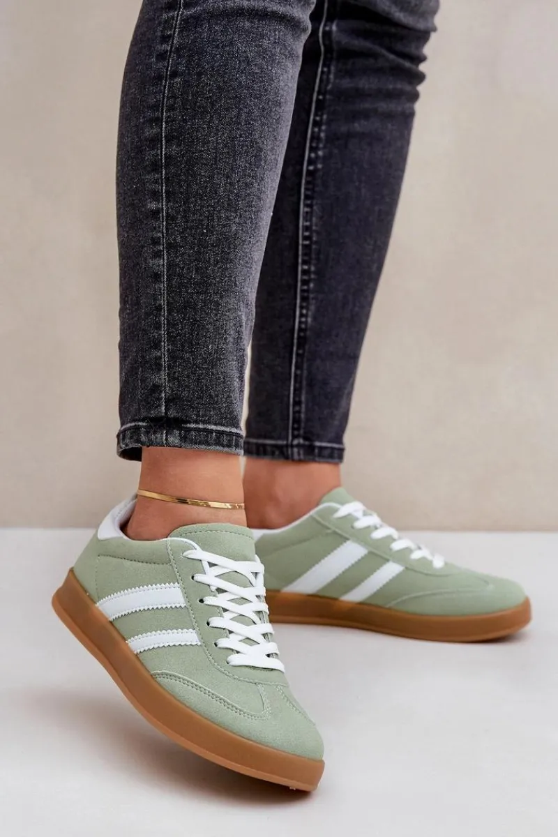 Sneakersy Damskie Niskie Zielone Ennorwen Damskie Sneakersy Damskie