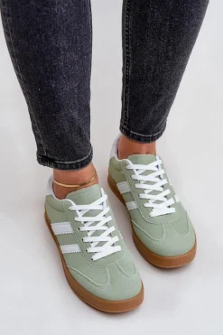 Sneakersy Damskie Niskie Zielone Ennorwen Damskie Sneakersy Damskie