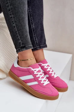 Sneakersy Damskie Niskie Fuksja Ennorwen Damskie Sneakersy Damskie