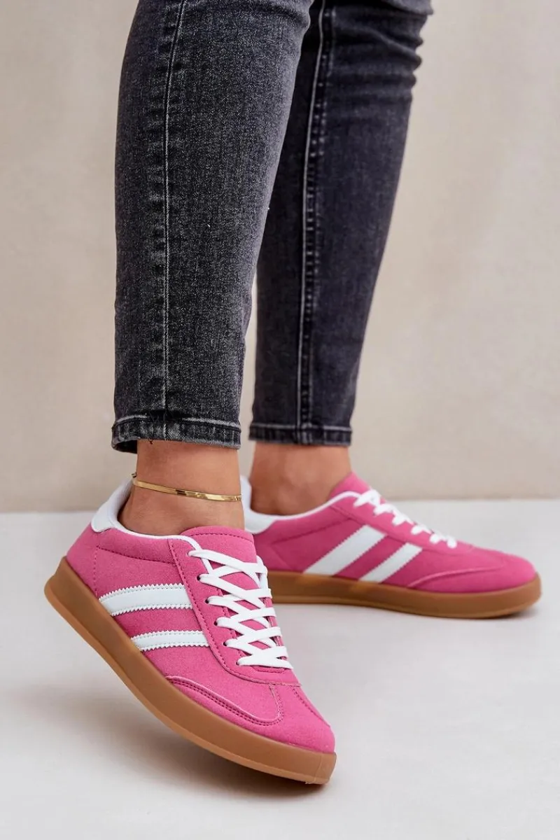 Sneakersy Damskie Niskie Fuksja Ennorwen Damskie Sneakersy Damskie