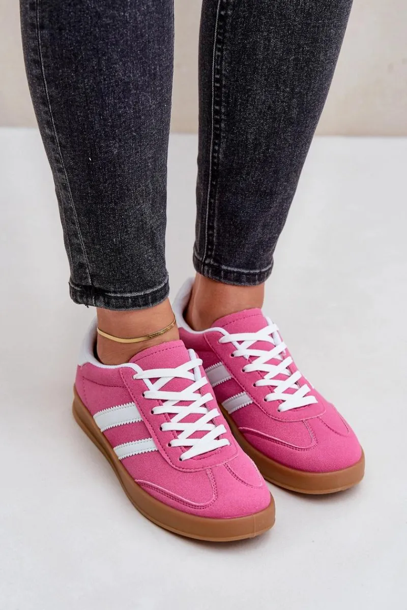 Sneakersy Damskie Niskie Fuksja Ennorwen Damskie Sneakersy Damskie