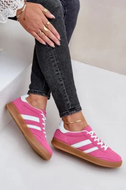 Sneakersy Damskie Niskie Fuksja Ennorwen Damskie Sneakersy Damskie