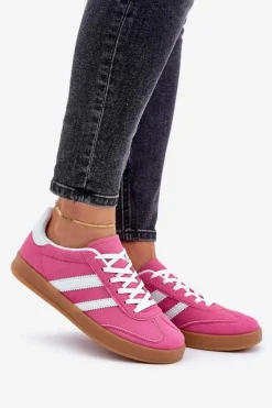 Sneakersy Damskie Niskie Fuksja Ennorwen Damskie Sneakersy Damskie