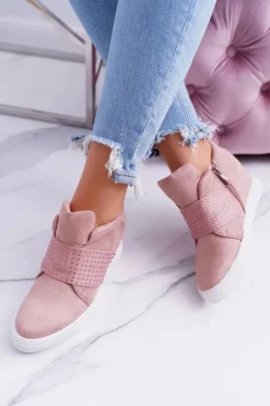 Clearance Boto Sneakersy Damskie Różowe Lu Boo Cekiny PinkSugar