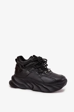 Discount GOE Sneakersy Damskie Skóra Naturalna SS2N4036 Czarne Czarny