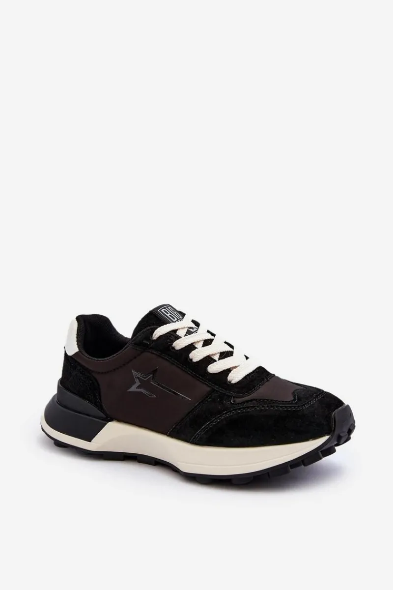 Clearance Sneakersy Damskie Skórzane Big Star NN274963 Czarne Damskie Buty Sportowe Big Star|Sneakersy Damskie