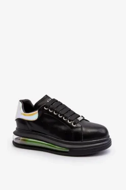 Discount GOE Sneakersy Damskie Skórzane NN2N4030 Czarne Czarny