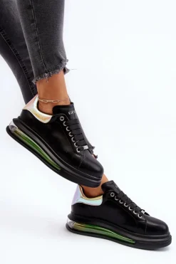 Discount GOE Sneakersy Damskie Skórzane NN2N4030 Czarne Czarny