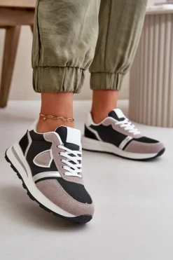 Online Sneakersy Damskie Z Brokatem Czarne Velaniela Damskie Sneakersy Damskie