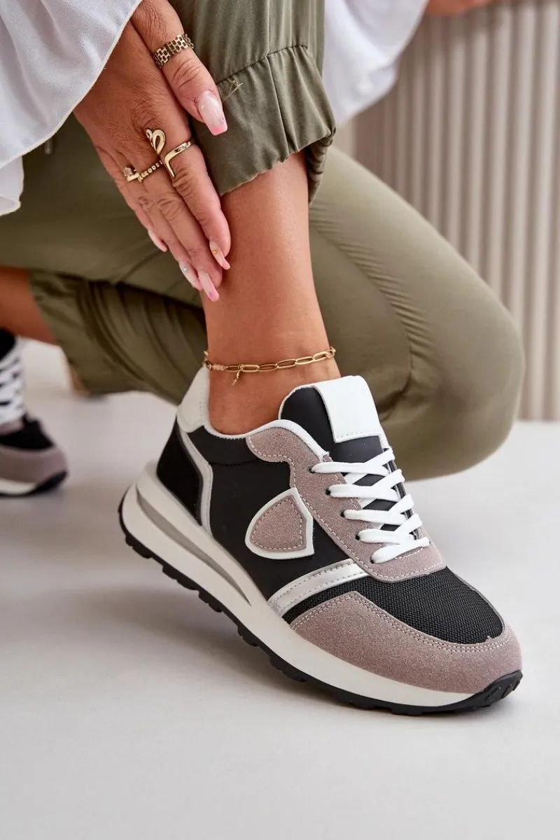 Online Sneakersy Damskie Z Brokatem Czarne Velaniela Damskie Sneakersy Damskie