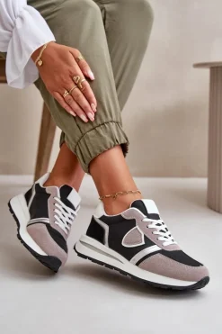 Online Sneakersy Damskie Z Brokatem Czarne Velaniela Damskie Sneakersy Damskie