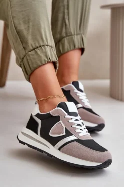 Online Sneakersy Damskie Z Brokatem Czarne Velaniela Damskie Sneakersy Damskie