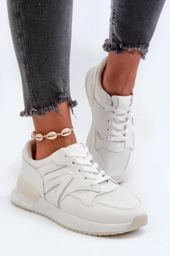 Sneakersy Damskie>Boto Sneakersy Damskie Z Eko Skóry Białe Vinelli Biały