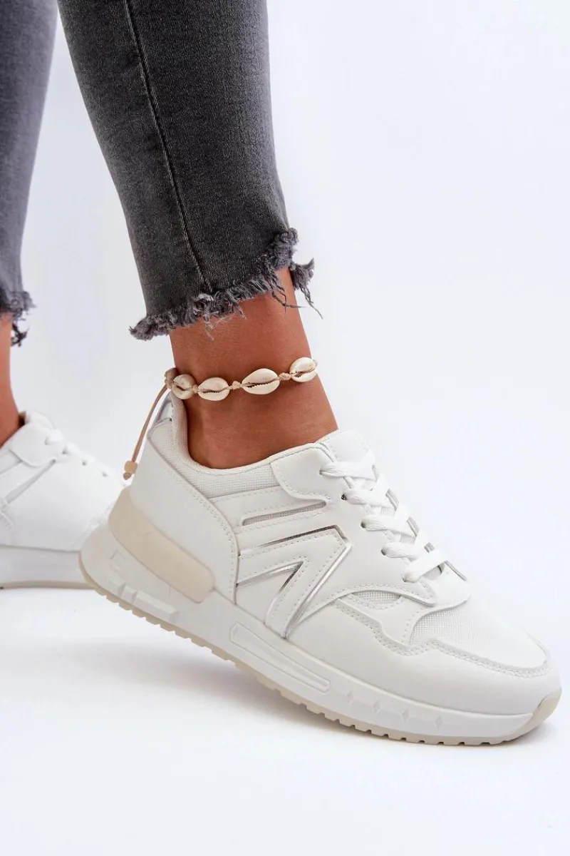 Sneakersy Damskie>Boto Sneakersy Damskie Z Eko Skóry Białe Vinelli Biały