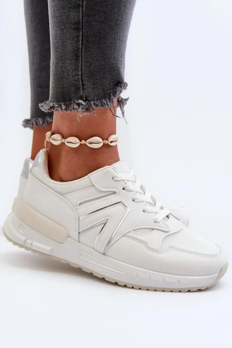 Sneakersy Damskie>Boto Sneakersy Damskie Z Eko Skóry Białe Vinelli Biały