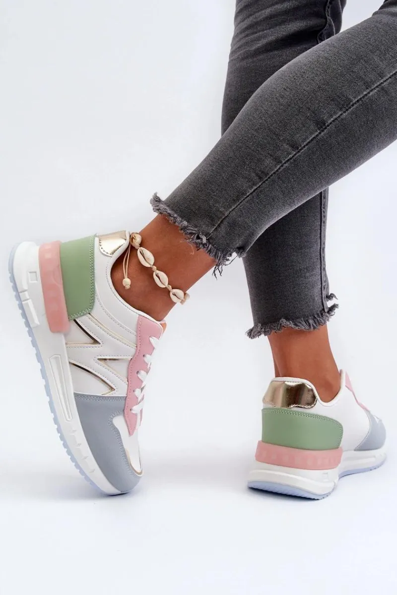 Sneakersy Damskie>Boto Sneakersy Damskie Z Eko Skóry Multikolor Kaimans Wielokolorowy