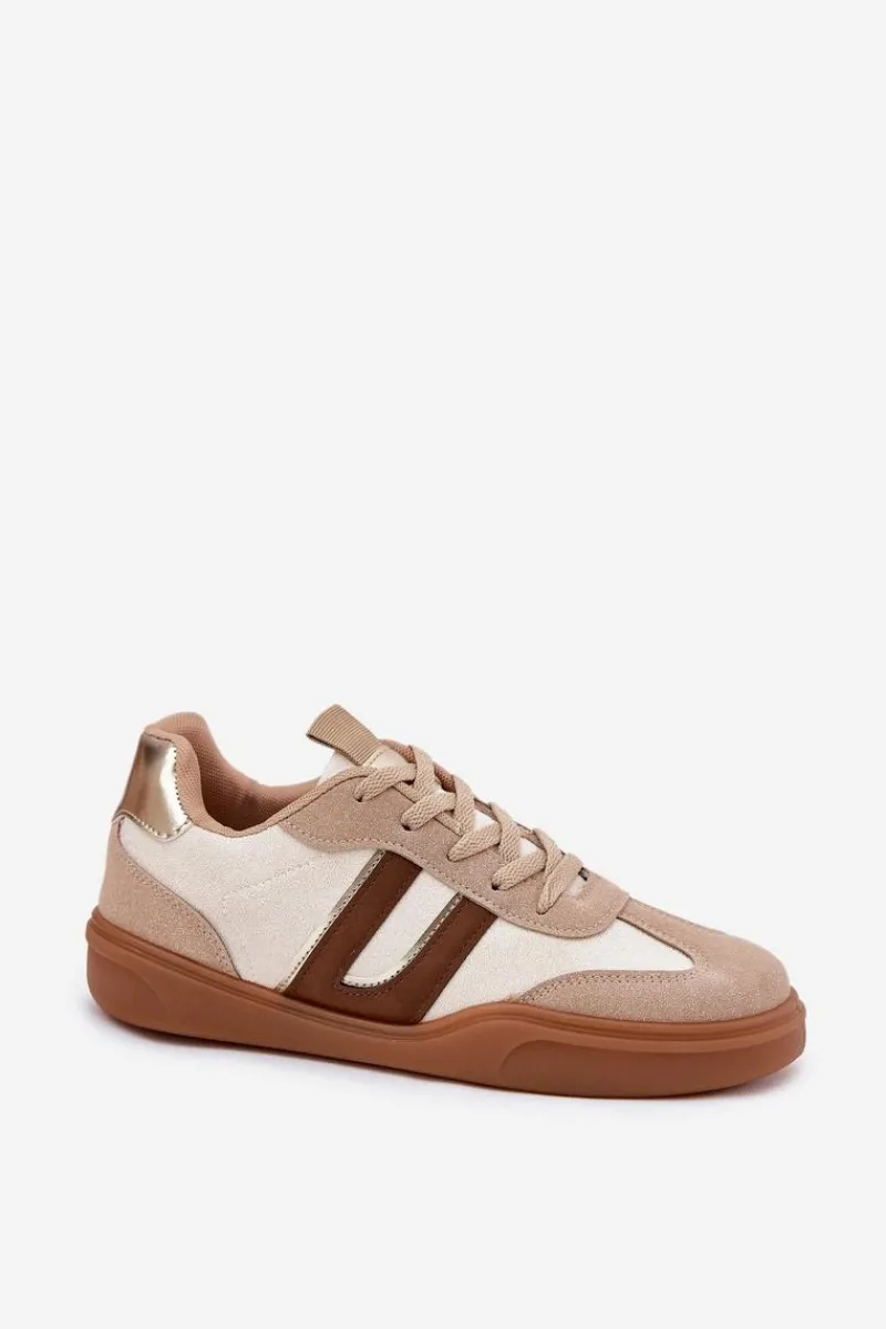 Online Boto Sneakersy Damskie Z Eko Zamszu Beżowe Satylies