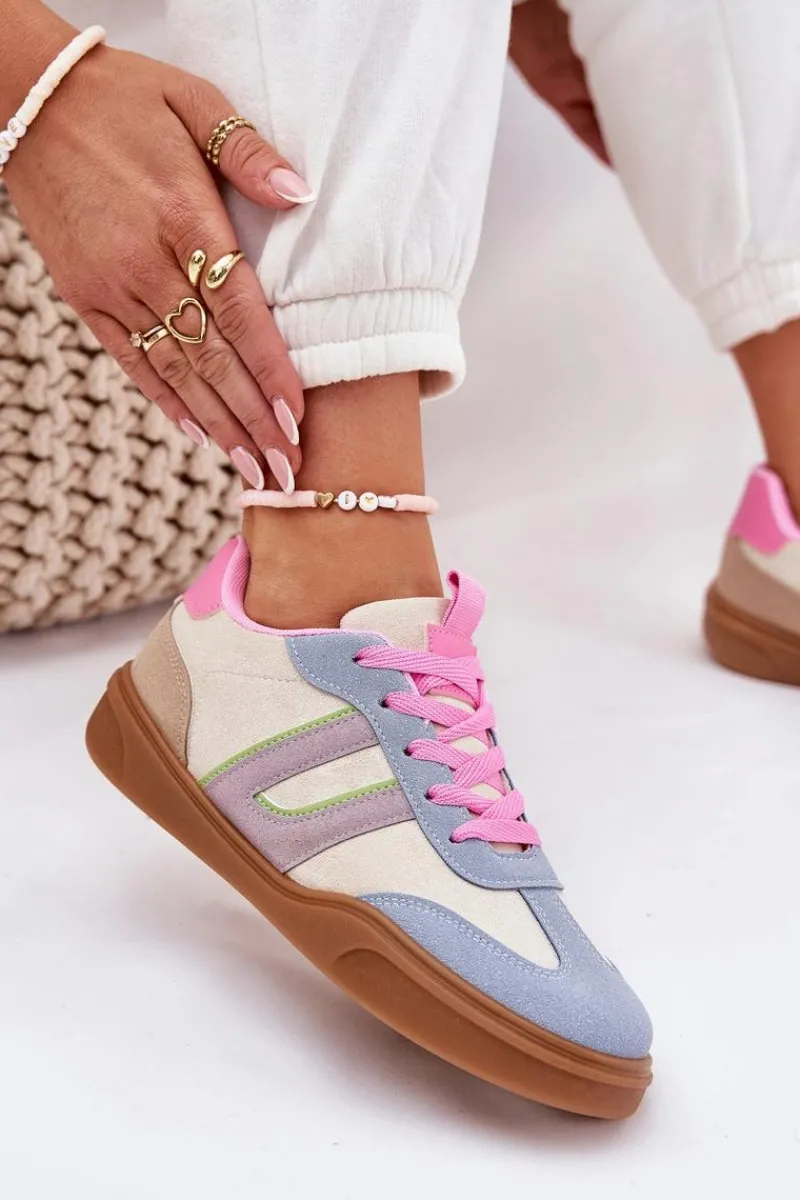 Hot Boto Sneakersy Damskie Z Eko Zamszu Multikolor Satylies