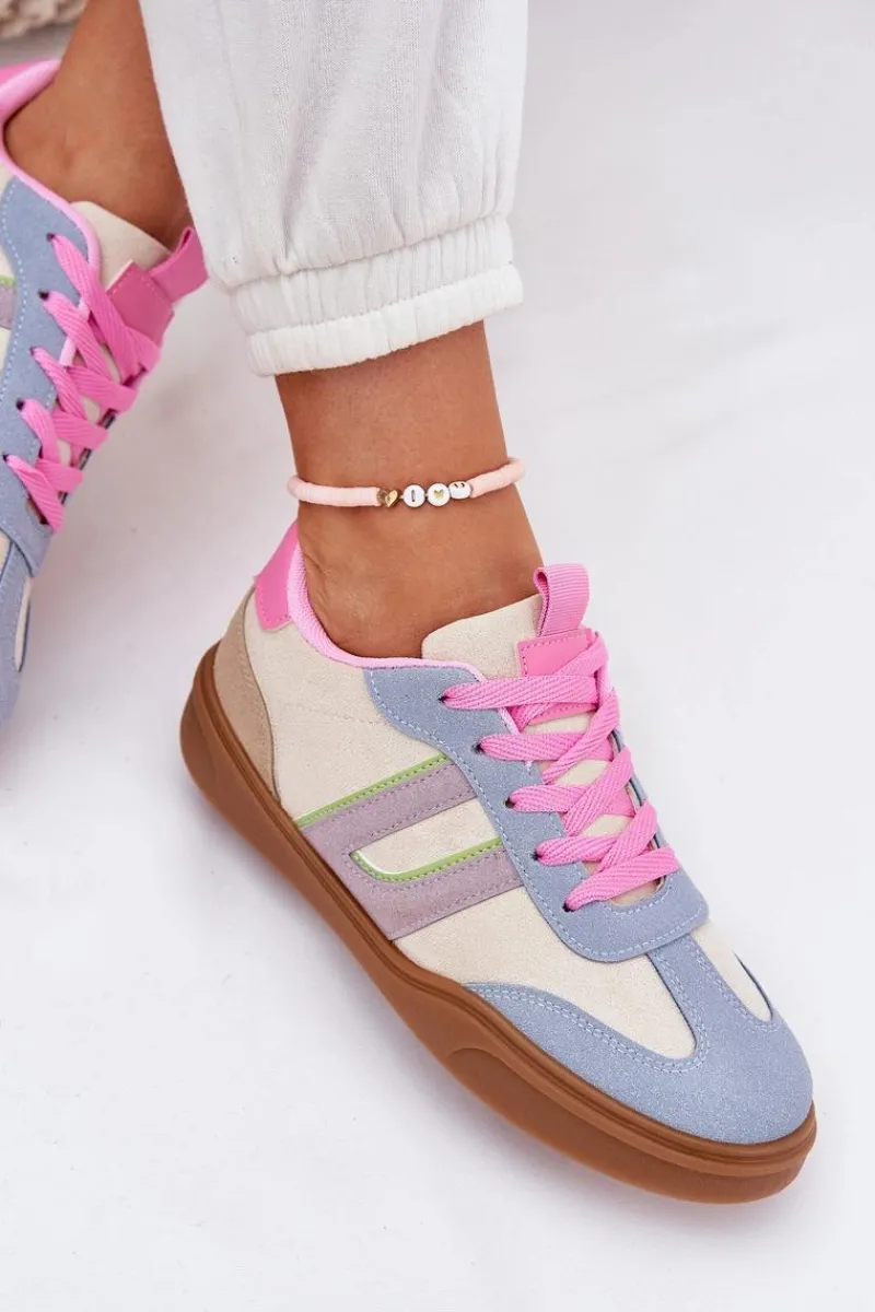 Hot Boto Sneakersy Damskie Z Eko Zamszu Multikolor Satylies