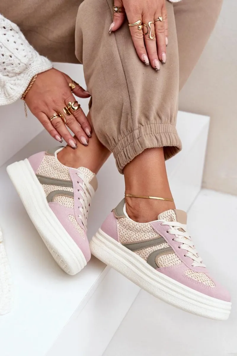 Buty Sportowe Na Platformie|Sneakersy Damskie>Boto Sneakersy Damskie Z Plecionką Na Platformie Multikolor Lesida Wielokolorowy