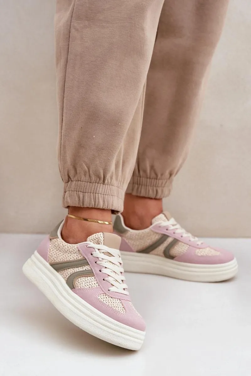 Buty Sportowe Na Platformie|Sneakersy Damskie>Boto Sneakersy Damskie Z Plecionką Na Platformie Multikolor Lesida Wielokolorowy