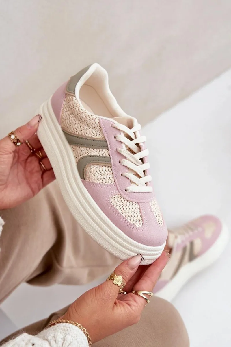 Buty Sportowe Na Platformie|Sneakersy Damskie>Boto Sneakersy Damskie Z Plecionką Na Platformie Multikolor Lesida Wielokolorowy