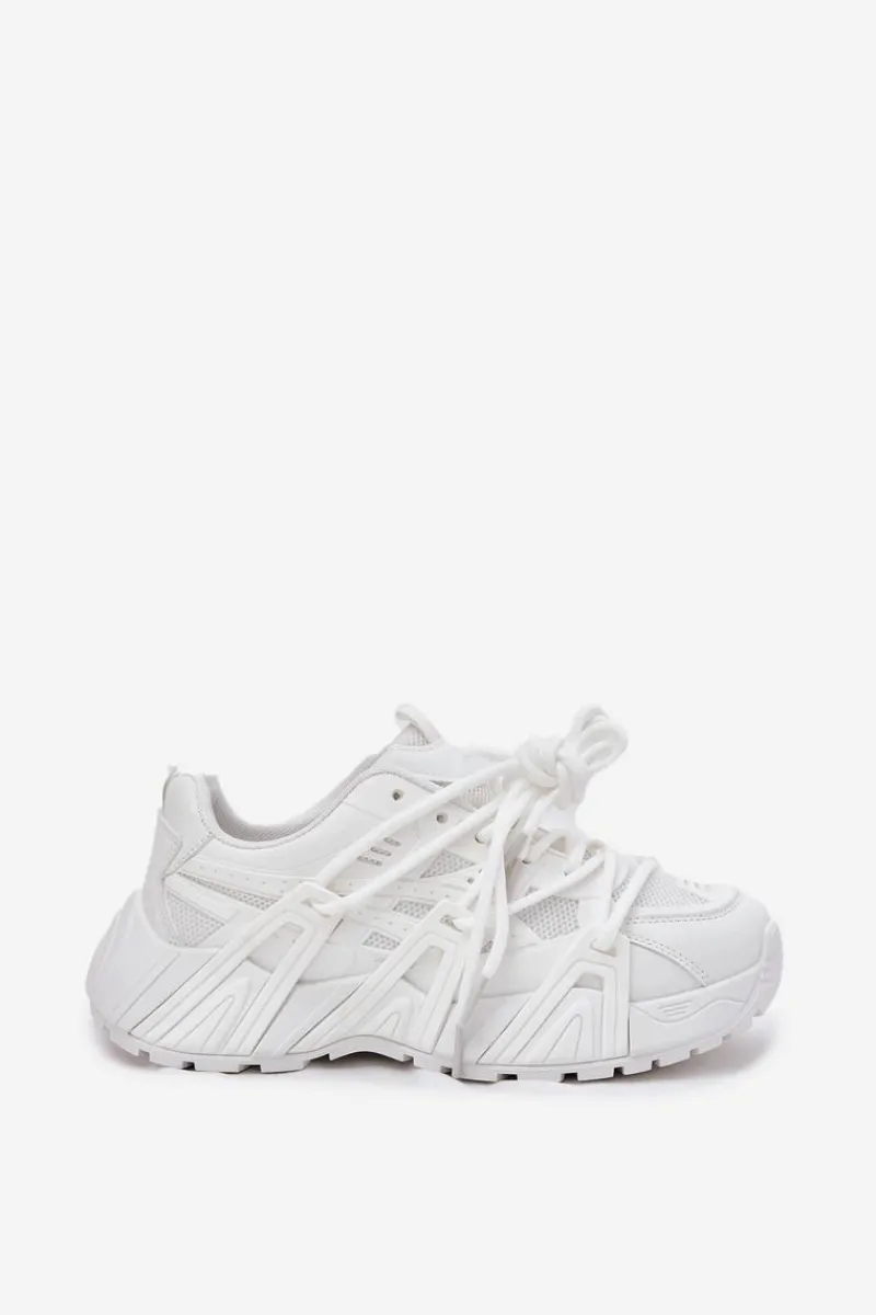 Sneakersy Damskie>Boto Sneakersy Damskie Z Podwójnym Sznurowaniem Białe Onivetta Biały