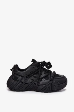 Discount Sneakersy Damskie Z Podwójnym Sznurowaniem Czarne Onivetta Damskie Sneakersy Damskie