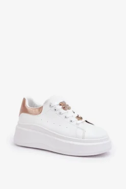 Clearance Boto Sneakersy Damskie Z Przypinkami Białe Bralinea