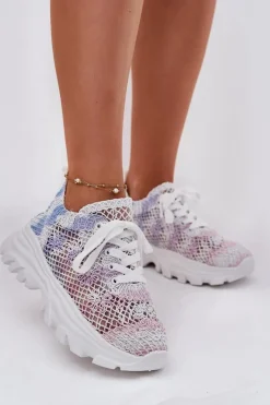 Online Sneakersy Damskie Z Szydełkową Cholewką Multikolor Jelhiris Damskie Sneakersy Damskie