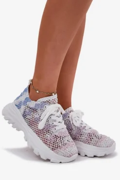 Online Sneakersy Damskie Z Szydełkową Cholewką Multikolor Jelhiris Damskie Sneakersy Damskie