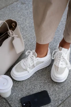 Clearance Boto Sneakersy Damskie Ze Wzorem Białe Fenarra Biały